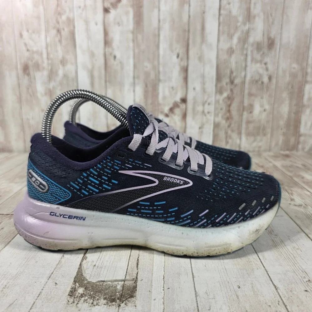 Brooks Glycerin 20 Womens 6.5 Navy Purple Running Shoes 1203691B499 DNA LOFT v3